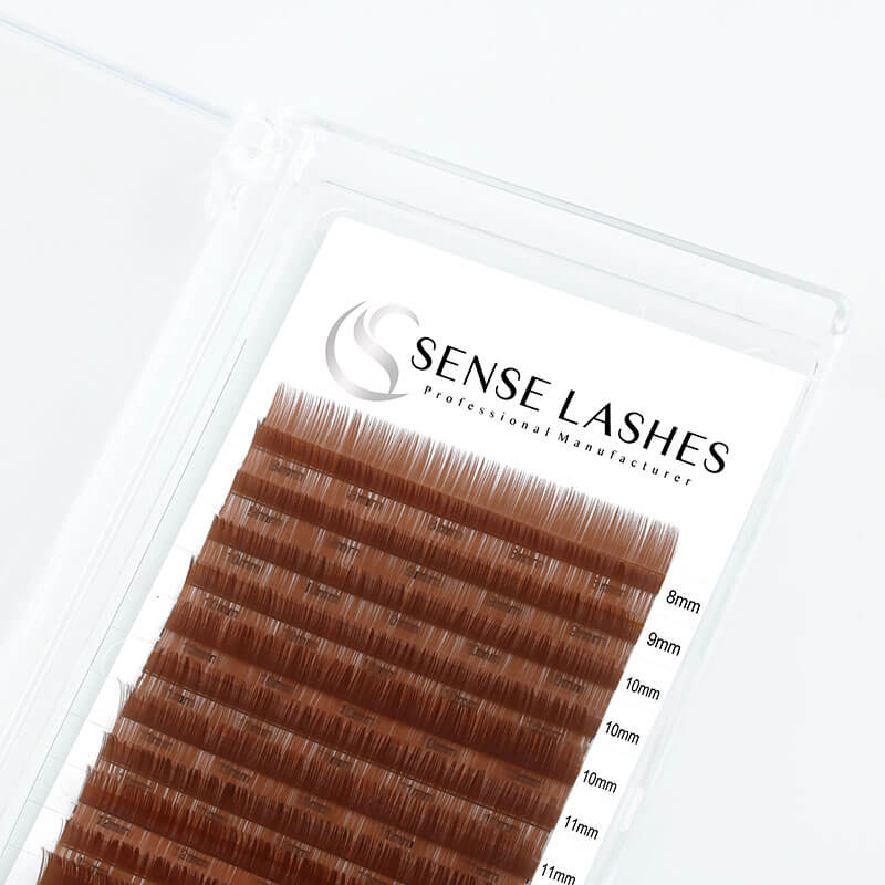 0.07MM Light Brown Volume Eyelash Extensions - SENSELASHES