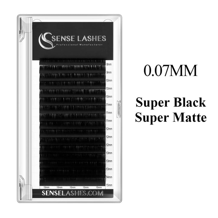 Extensions de cils volume Royal Sable 0,07 mm (super noir, super mat)