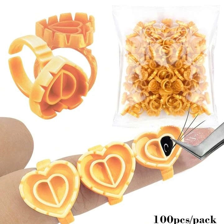 Sweet Heart Glue Ring | 100 PCS - SENSELASHES
