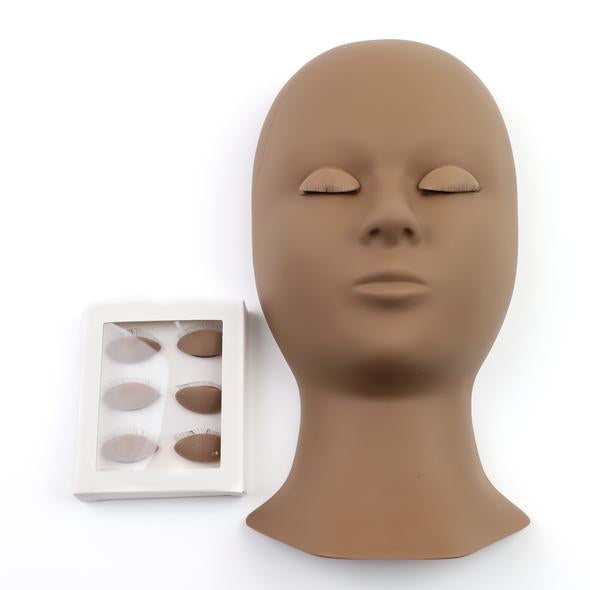 Training Mannequin Head With Replacement Eyelids - SENSELASHES