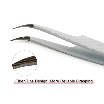 SW-01 Curved Fiber Tip Tweezers for Eyelash Extensions - SENSELASHES