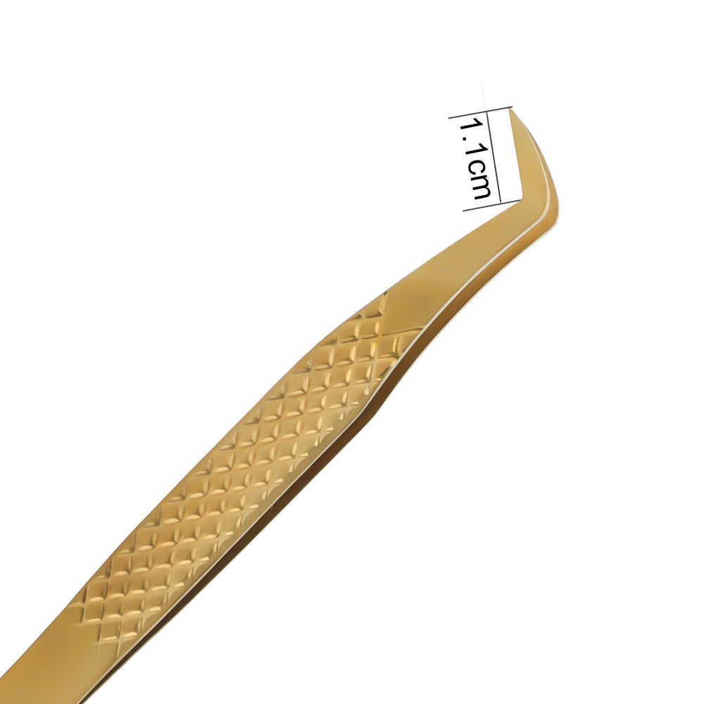 GSL-02 GOLD TWEEZERS FOR EYELASH EXTENSION - SENSELASHES