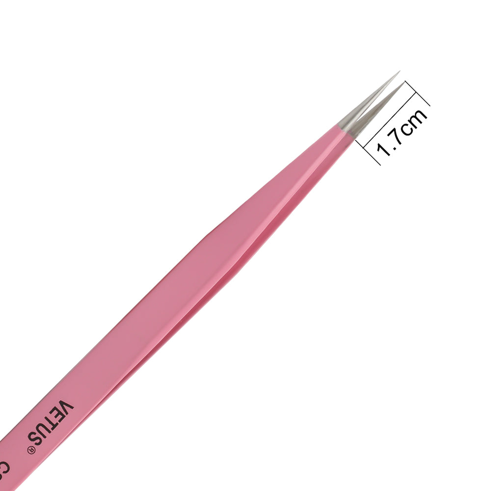 PINK CS-12 TWEEZERS FOR EYELASH EXTENSION - SENSELASHES