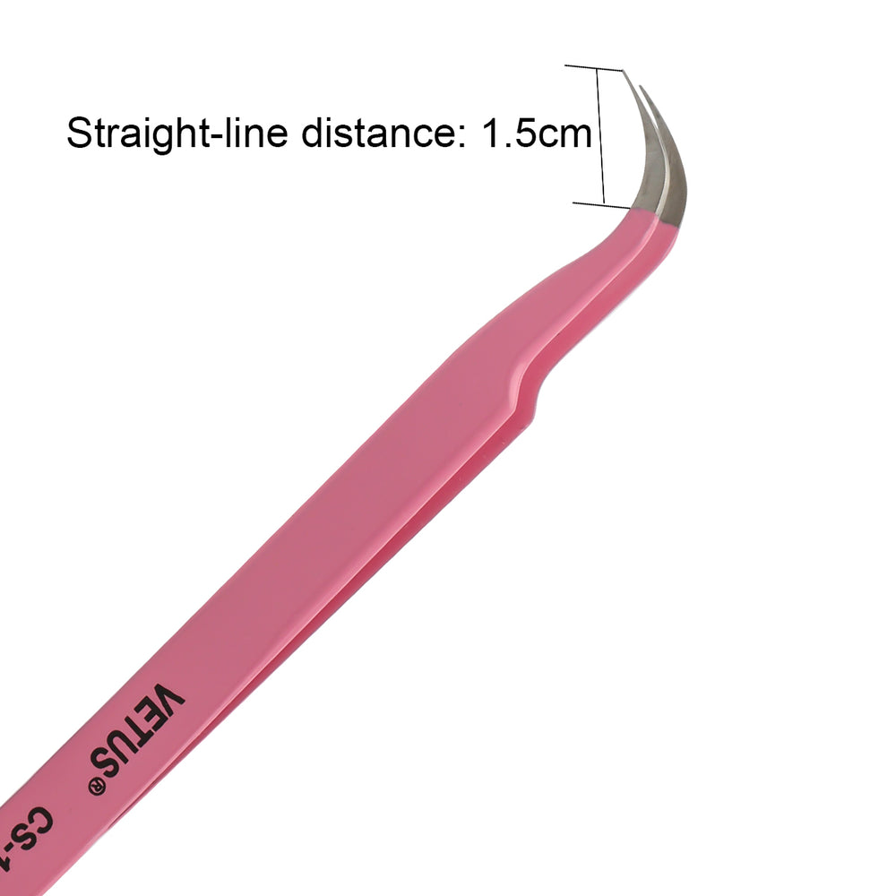 PINK CS-15 TWEEZERS FOR EYELASH EXTENSION - SENSELASHES