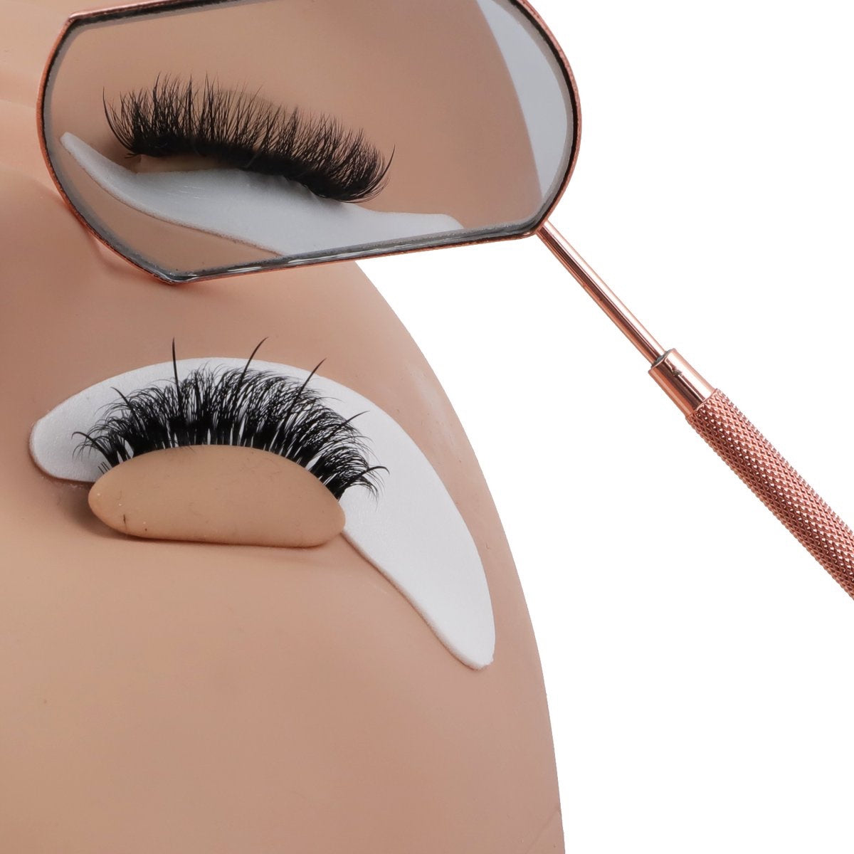 Grand miroir d'extension de cils en acier inoxydable